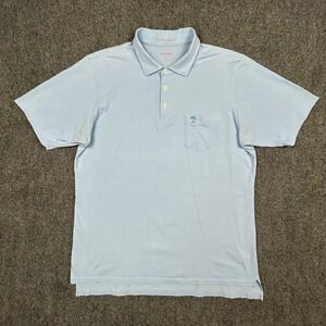 B. Draddy Polo Shirt Mens L Blue Pima Cotton Stretch Palm Tree Golf SP22-FR11825